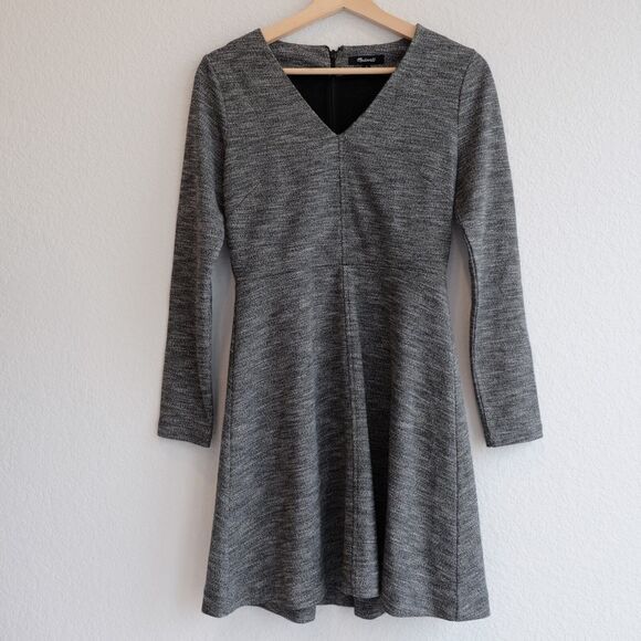 MADEWELL Bridgewalk Long Sleeve V-Neck Dress Business Casual Office Sz 2‎ - Picture 2 of 12